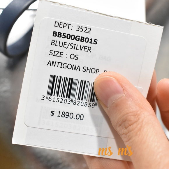 NWT GIVENCHY blue Silver Calfskin Reversible Tote - Picture 7 of 8